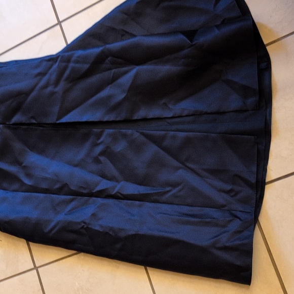 NWT Alfred Sung Off-The-shoulder Cuff Trumpet  Gown Slit Midnight Navy Blue 6 - Picture 3 of 13